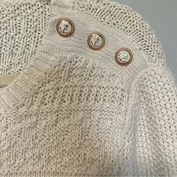 Talbots cream 100% cotton cable knit like  sweater - Picture 4 of 5